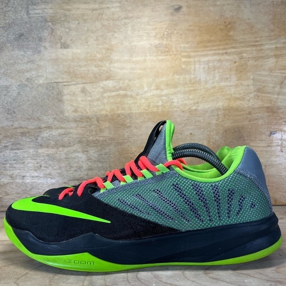 Nike Zoom Run The One Mens Sz 11.5 Basketball Shoes Black Green 653636-030 - Picture 3 of 8